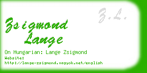 zsigmond lange business card